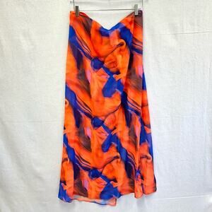 Public Desire Asos abstract print chiffon maxi sarong‎ in multi Size 8 New NWT